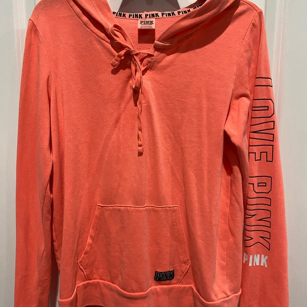 Victoria’s Secret Pink Lace Up Hoodie, Sz S